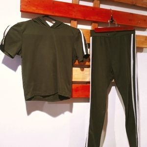 Green Top and Leggings Two-Piece